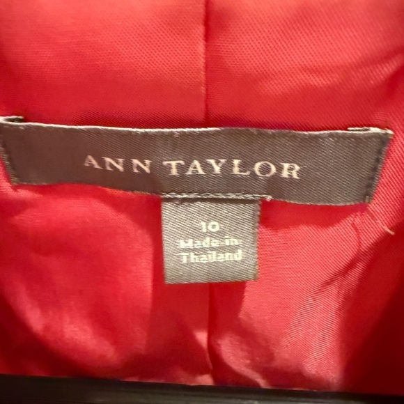 Ann Taylor Womens Coral Basketweave Notch Collarless One Button Blazer Size 10 - Picture 3 of 3